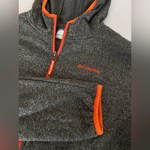 Columbia Kid XL / Adult S Full Zip Up Long Sleeve Hoodie Fleece Jacket Gray